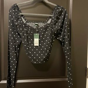 Wild Fable Cropped Polka Dot Top